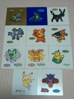 ポケモンパンシール１１枚まとめ売り　デコキャラシール　ルカリオ　ブラッキー