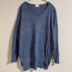 dreamers by debut Vネックニット ブルーグレー ドルマン　M
