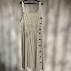 アイボリー ボタン付きキャミワンピース　大きサイズ4L
