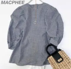 【美品】MACPHEE マカフィー　コットンブロード ギャザースリーブブラウスのサムネイル