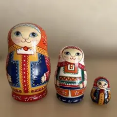 【民族衣装】猫マトリョーシカ 3個組