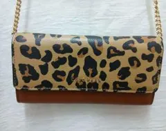 COLE HAANコールハーン　チェーン付きウォレット　レオパード