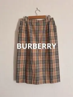 希少サイズ Burberry ロングプリーツスカート ノバチェック 4L グレー
