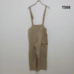 GLOBAL WORK ベージュ 麻綿 サロペット オーバーオール