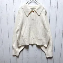 earth music&ecology ニット セーター 襟付き ショート丈