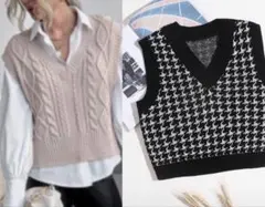 【2点セット】ニットベスト SHEIN