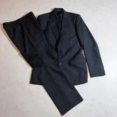 【美品】COMME CA ISM スーツ L ブラック ピンストライプ 2Bのサムネイル