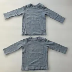 ユニクロ　ベビー　リブハイネックカットソー　2着セット　90 双子