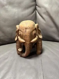 象　置物　木製　古い木彫り