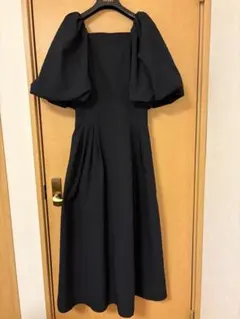 #Newans パフスリーブ ワンピース ブラック 1