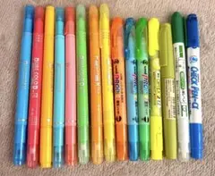 マーカー 蛍光ペンなど色ペン 15本セット