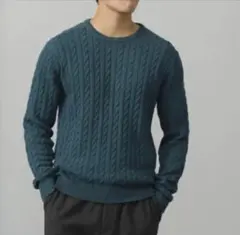 美品　ビームス　BEAMS HEART ベーシック ケーブル コットンニット