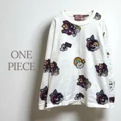 ★ワンピース/ONE PIECE★プリントロングTシャツ リブ袖 可愛い 日本製