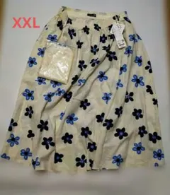 【新品未使用】タグ付きユニクロ×マリメッコ花柄ロングスカート裏地付き XXL