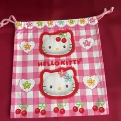 サンリオ ハローキティ カオハナ 当時品 巾着 ピンク - メルカリ