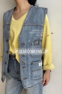 SeaRoomlynn MLUTIポケットデニムベスト 値下げ美品シールームリン SeaRoomlynn MULTIポケットデニムベスト