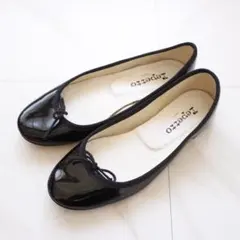 repetto サンドリオン フラットシューズ エナメル 37 ブラック