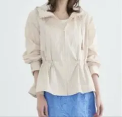 ANAYI 撥水タフタショートブルゾン 38 ベージュ ANAYI（アナイ）の「撥水タフタショートブルゾン（ブルゾン）」 - WEAR