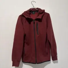 最終価格　ユニクロ　UNIQLO バーガンディ フード付きパーカー フルジッパー