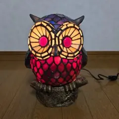 656 ステンドグラス フクロウ型 テーブルライト - メルカリ