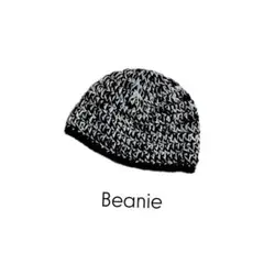 ビーニー ブラック・ホワイト ニット
