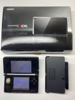 【箱付き】ニンテンドー3DS 本体コスモブラック　充電器セット 動作確認済　初代