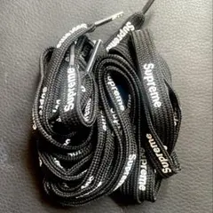 新品未使用 Supreme ブラック ナイロンシューレース2本