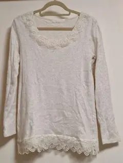 ジーナシス　ロングTシャツ　アイボリー