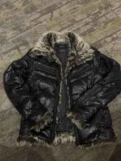 00s NICOLE ファーダウンジャケット 光沢 y2k ネオギャル男 お兄系