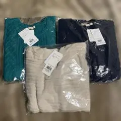 新品未使用福袋長袖ニット3点セット Lサイズ