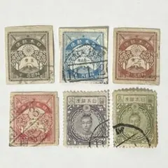 震災切手　大正新高額切手　6種類　使用済み