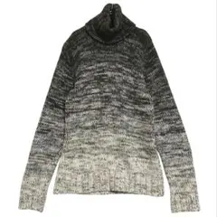 エイチアンドエム　タートルネック グラデーションニット　グレー 白　XS