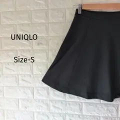 300円〜【ユニクロ】UNIQLO　美シルエット フレアミニスカート 黒 S