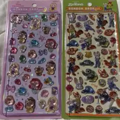 【正規品】ディズニープリンセスボンボンドロップシール&ズートピア2枚セット