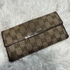 GUCCI 長財布　GG柄 GGキャンバス 二つ折り　グッチ