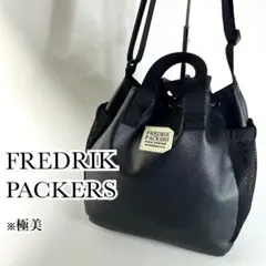 極美品☆FREDRIK PACKERS ブルームショルダー フェイクレザー　黒
