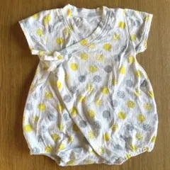 ベビー　ロンパース　甚平　水玉　黄色　80cm 即日発送可
