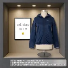 adidas【美品】フード付きパーカー 星ドット柄　ダークブルー　アディダス