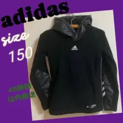 adidas　プルオーバーフリースパーカー　ブラック　size150　KIDS