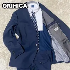 ✨美品✨ ORIHICA ビジネス スーツ ネイビー ストライプ 洗える 背抜き