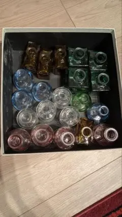 レトロ ガラス 小瓶 21本セット カラフル