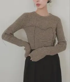 ★値下げ★ビスチェデザインリブニットトップス