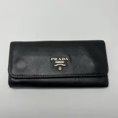 【プラダ】6連キーケース レザー ロゴ ブラック