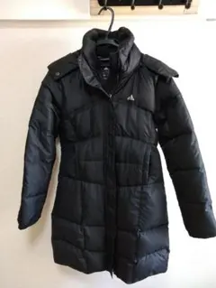 adidas ブラック ダウンジャケット フード付き ダウン フェザー 美品