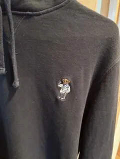 polo ralph lauren黒パーカー 刺繍クマ