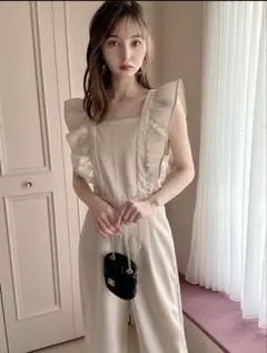 新品　GRL バックリボンショルダーフリルオールインワン[dk1188]