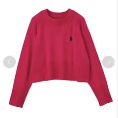 U.S. POLO ASSN. クロップドニット ピンク