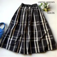 チェック タフタ スカート　size36　UNITED ARROWS
