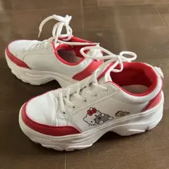 中古品 アベイル サンリオ ハローキティ 厚底スニーカー Lサイズ 23.5cm