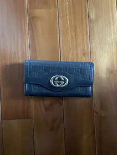 L*t様 GUCCI GGパターン ブラックレザー長財布